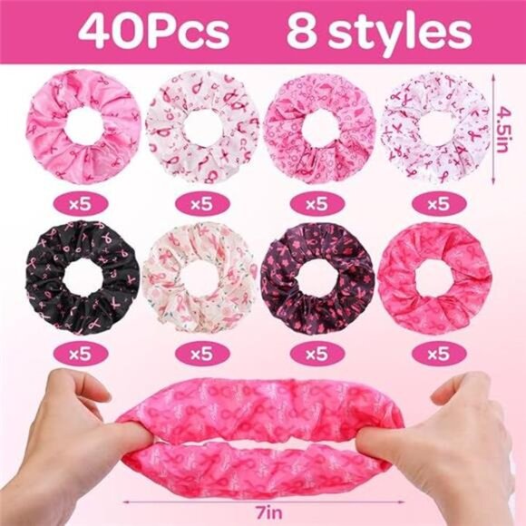 40 Pcs Awareness Scrunchies, 8 Styles main image 2